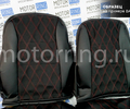 Обивка сидений (не чехлы) экокожа с тканью Полет (цветная строчка Ромб, Квадрат) для ВАЗ 2110_14