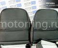 Обивка сидений (не чехлы) экокожа гладкая с цветной строчкой Соты для Лада Приора 2 хэтчбек_34