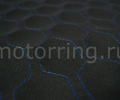 Обивка сидений (не чехлы) черная ткань, центр из ткани на подкладке 10мм с цветной строчкой Соты для ВАЗ 2110_13