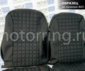 Обивка сидений (не чехлы) черная ткань, центр из ткани на подкладке 10мм с цветной строчкой Ромб, Квадрат для 3-дверной Лада 4х4 (Нива) 21213, 21214_12