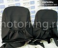 Обивка сидений (не чехлы) черная ткань, центр из ткани на подкладке 10мм с цветной строчкой Ромб, Квадрат для 3-дверной Лада 4х4 (Нива) 21213, 21214_16