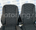 Обивка сидений (не чехлы) черная ткань, центр из ткани на подкладке 10мм с цветной строчкой Соты для ВАЗ 2108-21099, 2113-2115, 5-дверной Лада 4х4 (Нива) 2131_17
