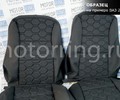 Обивка сидений (не чехлы) черная ткань, центр из ткани на подкладке 10мм с цветной строчкой Соты для 3-дверной Лада 4х4 (Нива) 21213, 21214_15