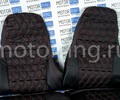 Обивка сидений (не чехлы) экокожа гладкая с цветной строчкой Ромб, Квадрат для ВАЗ 2107_11
