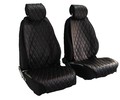 Универсальные защитные накидки передних сидений из гладкой экокожи с одинарной цветной строчкой Ромб_0