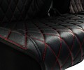 Универсальные защитные накидки передних сидений из гладкой экокожи с одинарной цветной строчкой Ромб_11