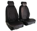 Универсальные защитные накидки передних сидений из перфорированной экокожи с одинарной цветной строчкой Ромб_0