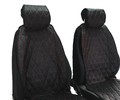 Универсальные защитные накидки передних сидений из перфорированной экокожи с одинарной цветной строчкой Ромб_15