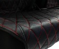 Универсальные защитные накидки передних сидений из перфорированной экокожи с одинарной цветной строчкой Ромб_13