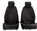 Универсальные защитные накидки передних сидений из перфорированной экокожи с одинарной цветной строчкой Соты_13