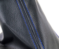 Ручка КПП Sal-Man с пыльником и хром рамкой в стиле Весты с синей прострочкой для Лада Калина 2, Гранта, Гранта FL, Датсун с тросовым приводом_15