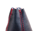 Ручка КПП Sal-Man хром в стиле Весты с пыльником и красной прострочкой для Лада Приора с кулисой (прямоугольный шток)_11