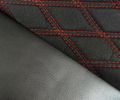 Обивка сидений (не чехлы) экокожа с тканью Полет (цветная строчка Ромб, Квадрат) для Лада Приора 2 седан_0