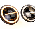 Светодиодные фары TheBestPartner 7 дюймов черные с матовыми линиями и LED кольцом повторителя поворотника и ДХО для ВАЗ 2101, 2102, Лада 4х4, Нива Легенд_0