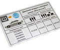Информационная наклейка о рекомендуемом давлении в шинах для Лада Приора, Приора 2 седан_0