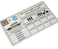 Информационная наклейка о рекомендуемом давлении в шинах для Лада Приора, Приора 2 седан_6