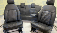 Обивка сидений (не чехлы) экокожа гладкая с цветной строчкой Соты для 3-дверной Лада 4х4 (Нива) 21214 с 2020 г.в.
