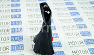 Модельная ручка КПП ferrum group grand sport черный лак с пыльником из экокожи со вставками из алькантары (биэластик) для Лада Веста