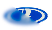 Наклейка-логотип большая Ладья синяя на руль для Лада Калина