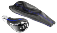 Ручка КПП sal-man в стиле Весты с хромированной вставкой и пыльником с синей строчкой для ВАЗ 2108-21099