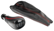 Ручка КПП sal-man в стиле Весты с черной вставкой и пыльником с красной прострочкой для ВАЗ 2108-21099