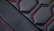 Обивка сидений (не чехлы) экокожа (центр с перфорацией и цветной строчкой Соты) для Шевроле Нива после 2014 г.в., Лада Нива 2123