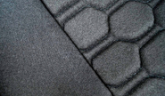Обивка сидений (не чехлы) черная ткань, центр из ткани на подкладке 10мм с цветной строчкой Соты для Лада Калина