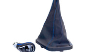 Ручка КПП sal-man в стиле Весты с пыльником из экокожи с синей строчкой для ВАЗ 2110-2112 с кулисой