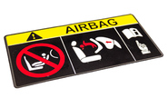 Наклейка airbag с черном фоном на противосолнечный козырек