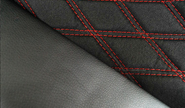 Обивка сидений (не чехлы) экокожа с тканью Полет (цветная строчка Ромб, Квадрат) под цельный задний ряд сидений для Лада Гранта