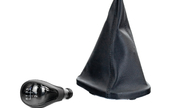 Ручка КПП sal-man в стиле Весты с черной вставкой и пыльником с черной прострочкой для ВАЗ 2110-2112 с кулисой