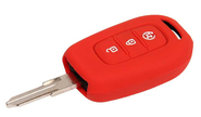 Силиконовый красный чехол ключа зажигания на 3 кнопки для Рено Дастер. Логан 2