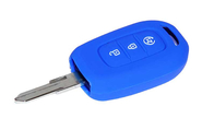 Силиконовый синий чехол ключа зажигания на 3 кнопки для Рено Дастер. Логан 2