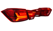Комплект красных задних диодных фонарей thebestpartner в стиле Ауди с бегающим поворотником для Лада Веста
