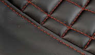 Обивка сидений (не чехлы) экокожа гладкая с цветной строчкой Ромб, Квадрат для ВАЗ 2110