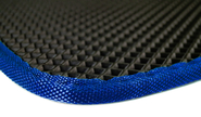 Салонные резиновые ковры rezkon в стиле eva с ячейками Ромб и синим кантом для Датсун