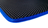 Салонные резиновые ковры rezkon в стиле eva с ячейками Соты и синим кантом для ВАЗ 2101-2107