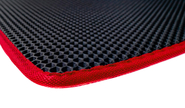 Салонные резиновые ковры rezkon в стиле eva с ячейками Соты и красным кантом для ВАЗ 2108-21099, 2113-2115