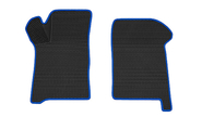 Передние резиновые ковры салона rezkon 3d в стиле eva с ячейками Ромб и синим кантом для ВАЗ 2108-21099, 2113-2115