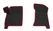 Передние резиновые ковры салона rezkon 3d в стиле eva с ячейками Ромб и красным кантом для Лада Приора