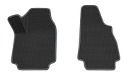 Передние резиновые ковры салона rezkon 3d в стиле eva с ячейками Ромб и серым кантом для 3-дверных Лада 4х4 (Нива)