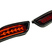 Заглушки в стиле двойного выхлопа Лексус Стайл красные с диодами и повторителем для Лада Приора 2 седан, хэтчбек