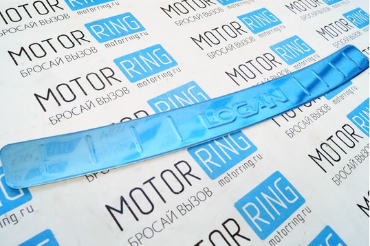 Накладка на задний бампер хромированная с надписью для Renault Logan 2014_1