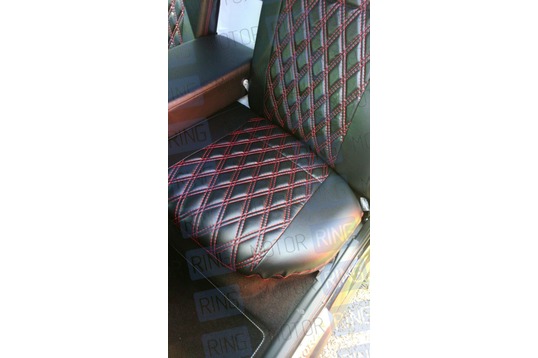 Обивка сидений (не чехлы), экокожа Ромб для Лада Приора 2 седан