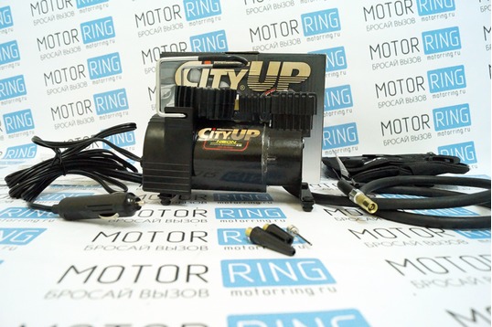 Компрессор автомобильный большой мощности для колес от R15 с цветной подсветкой AС-583 «City Up» Р2864