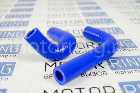 Патрубки печки силиконовые синие под алюминиевый радиатор для карбюраторных ВАЗ 2101-2107
