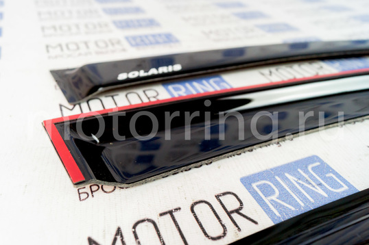 Дефлекторы дверей ANV с надписью Solaris для Hyundai Solaris седан