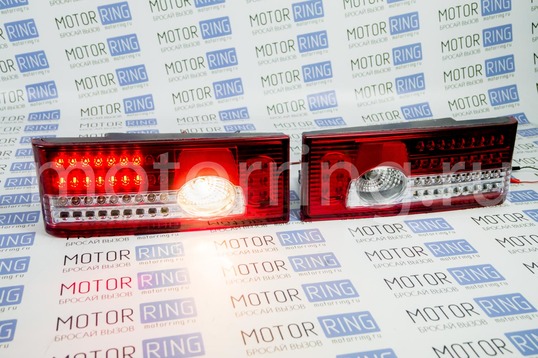 Задние диодные фонари красно-белые для ВАЗ 2108, 2113, 2109, 2114, 21099