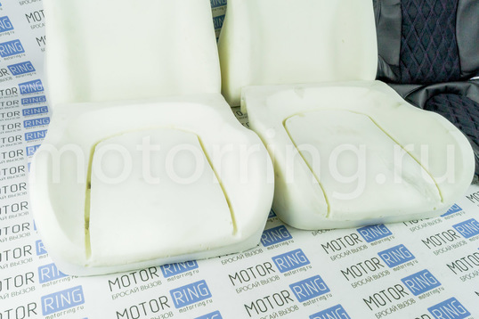 Комплект для сборки сидений Recaro экокожа с алькантарой (цветная строчка Ромб/Квадрат) для ВАЗ 2110, Лада Приора седан