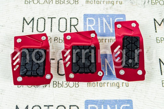 Накладки на педали Type R красные c квадратным резиновым протектором_1